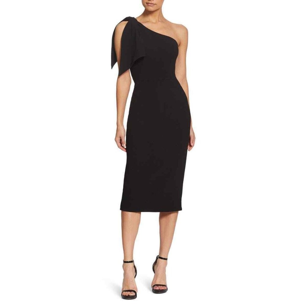 Dress the Population Women's Bodycon Tiffany’s One Shoulder Midi Dress Black S